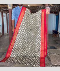 Grey and Pink color pochampally ikkat pure silk handloom saree with pochampally ikkat design -PIKP0036210