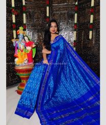 Windows Blue and Royal Blue color pochampally ikkat pure silk handloom saree with all over ikkat with pochampally border design -PIKP0022291