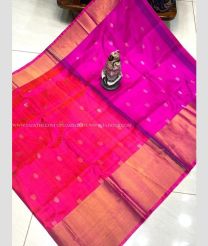 Pink and Neon Pink color uppada pattu handloom saree with all over nakshtra buties with 400k kaddi border design -UPDP0020745