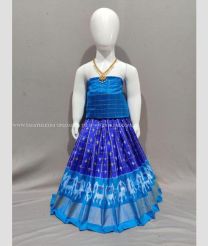 Aqua Blue and Royal Blue color Ikkat Lehengas with all over pochamally design -IKPL0000735