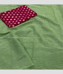 Leafy Green and Maroon color Chiffon sarees with plain saree design -CHIF0000244