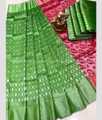 Green and Maroon color Uppada Soft Silk handloom saree with all over wedding design saree -UPSF0002092