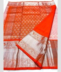 Copper and Orange color venkatagiri pattu handloom saree with all over kalanjali design -VAGP0000740