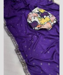 Purple and Cream color silk sarees with embroidery sequance c pallu work border design -SILK0017357