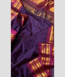 Purple and Magenta color gadwal sico handloom saree with all over mini sico stripes design -GAWI0000493