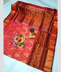 Bean Red and Maroon color uppada pattu handloom saree with all over sequence buties with anchulatha border design -UPDP0021142