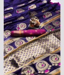 Purple and Pink color Lichi sarees with all over big buties design -LICH0000449
