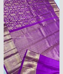 Purple and Silver color kanchi pattu sarees with all over jari design -KANP0013840
