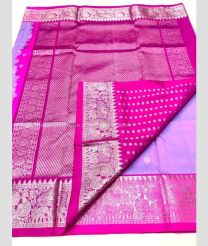 Lavender and Pink color venkatagiri pattu handloom saree with jari border design -VAGP0000944