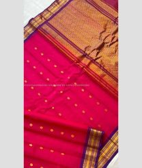 Pink and Maroon color gadwal sico handloom saree with zari border saree design -GAWI0000418