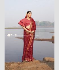 Maroon color Chiffon sarees with all over buties saree design -CHIF0001099