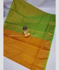 Mango Yellow and Green color Uppada Tissue handloom saree with kaddy border saree design -UPPI0000294