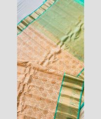 Sandal and Green color gadwal pattu handloom saree with zari border saree design -GDWP0000488
