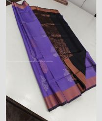 Purple and Black color soft silk kanchipuram sarees with all over handwoven big buties with unique collection design -KASS0000969