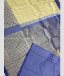 Cream and Blue color kanchi pattu sarees with all over jari design -KANP0013812