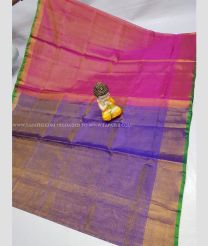 Purple and Pink color Uppada Tissue handloom saree with kaddy border saree design -UPPI0000295