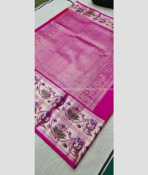 Red and Pink color venkatagiri pattu handloom saree with all over small buties design -VAGP0000387