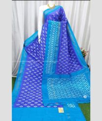 Blue and Blue Ivy color pochampally ikkat pure silk handloom saree with pochampalli ikkat design -PIKP0027085