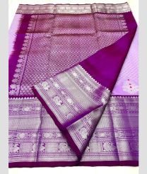 Lavender and Plum Purple color venkatagiri pattu handloom saree with all over kalanjali design -VAGP0000741