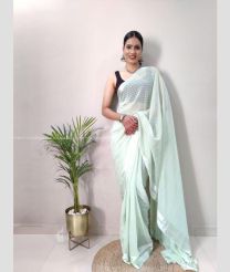 Cream color silk sarees with plain with self design -SILK0003511