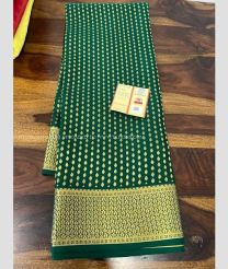 Pine Green and Golden color Banarasi sarees with all over jari buties with jari border design -BANS0018838