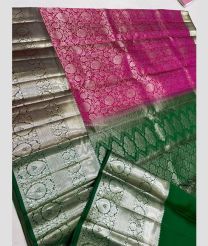 Magenta and Green color kanchi pattu sarees with all over jari design -KANP0013842