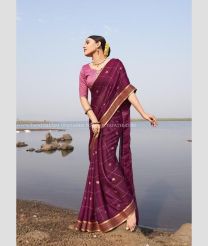 Plum Purple color Chiffon sarees with all over buties saree design -CHIF0001102