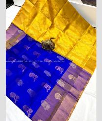 Royal Blue and Purple color uppada pattu sarees with all over buttas design -UPDP0022027