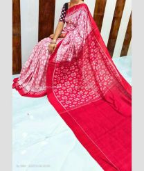 Bean Red and Red color linen sarees with all over digital printed design -LINS0003745