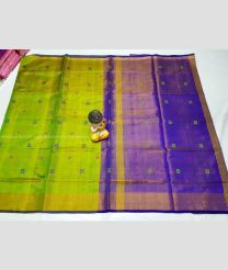 Parrot Green and Purple color Uppada Tissue handloom saree with all over tissue nakshthra buties design -UPPI0001423
