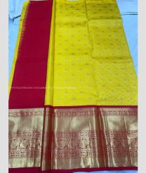 Red and Yellow color kanchi Lehengas with all over jari woven design -KAPL0000199