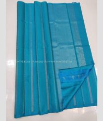 Anand Blue color kanchi pattu handloom saree with border less sarees design -KANP0005825