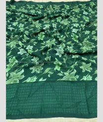 Forest Fall Green color Georgette sarees with all over flower printed saree with jequard border design -GEOS0009851