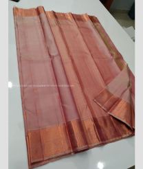 Baby Pink color kanchi pattu handloom saree with all over big buties with double warp copper zari handloom design -KANP0011792