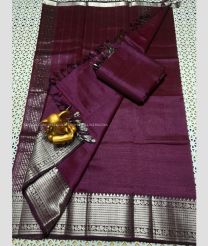 Dark Magenta and Silver color mangalagiri pattu handloom saree with kanchi border design -MAGP0026582