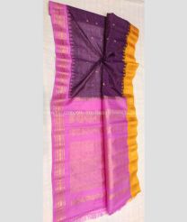 Plum Purple color gadwal sico handloom saree with temple  border saree design -GAWI0000299