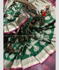Green color Lichi sarees with leaf design saree -LICH0000024