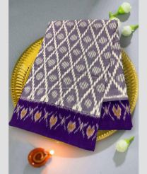 Plum Purple and Purple color pochampally Ikkat cotton handloom saree with pochampalli ikkat design -PIKT0000778