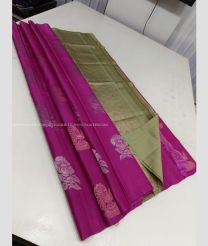 Pink and Fern Green color soft silk kanchipuram sarees with all over big buties design -KASS0001007