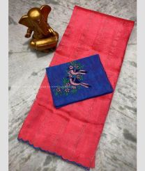 Carbon Pink and Blue color mangalagiri pattu sarees with all over lines work design -MAGP0026626