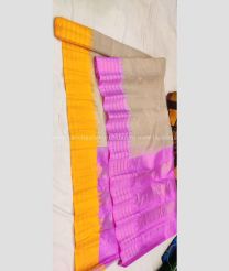 Sandal Yellow and Pink color gadwal sico handloom saree with temple  border saree design -GAWI0000283