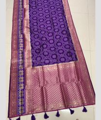 Purple and Magenta color silk sarees with meenakari border design -SILK0017812