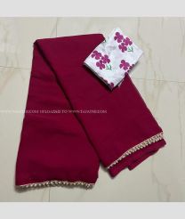Maroon and White color Georgette sarees with all over digital printed with pearls moti lase design -GEOS0024246