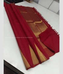 Maroon and Golden color kanchi pattu sarees with temple border design -KANP0013792