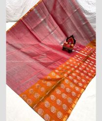 Maroon and Orange color Uppada Tissue handloom saree with all over big buties saree design -UPPI0000330