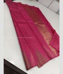Dust Pink and Brown color kanchi pattu sarees with temple border design -KANP0013790