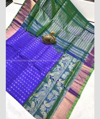 Purple Blue and Green color uppada pattu sarees with anchulatha border design -UPDP0022111