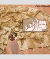 Cream color Organza sarees with all over pichwai printed design -ORGS0003116