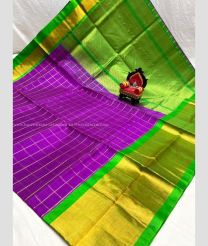 Magenta and Parrot Green color kuppadam pattu handloom saree with kaddy border saree design -KUPP0025644