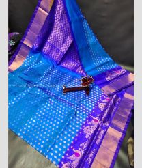 Blue and Purple color uppada pattu handloom saree with all over buties with anchulatha border design -UPDP0021161